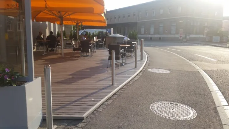 WPC decking boards on a restaurant terrace