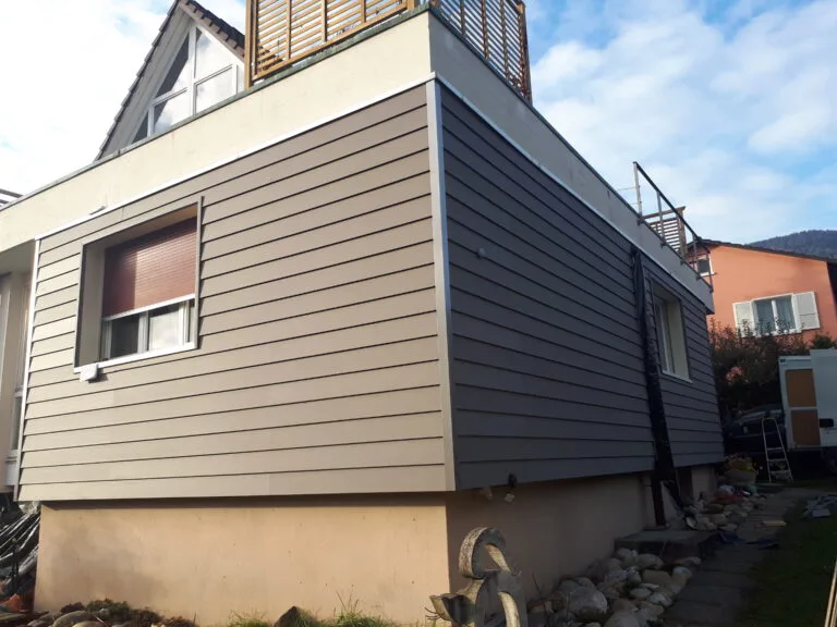wpc facade anthracite commercial installation